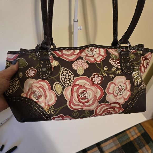 Brighton Floral Tote Bag with Black Leather Accents - Picture 3 of 13